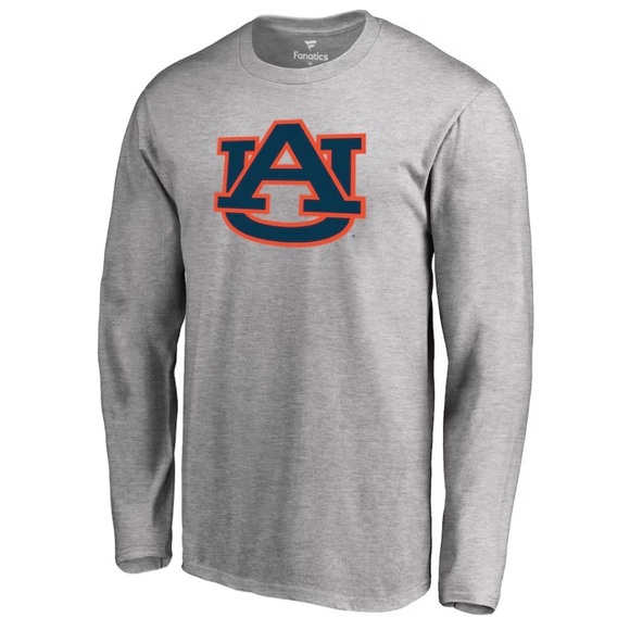NEW Mens 4XL Auburn Tigers Primary Logo Long Sleeve T-Shirt - Ash - Picture 2 of 3